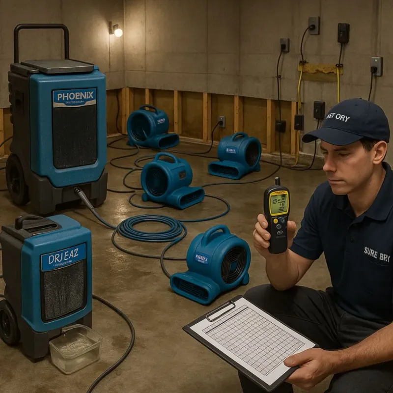Structural Drying and Dehumidification process in Mandan, ND